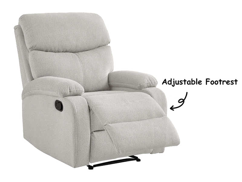 Giselle Boucle Recliner Chair - Beige