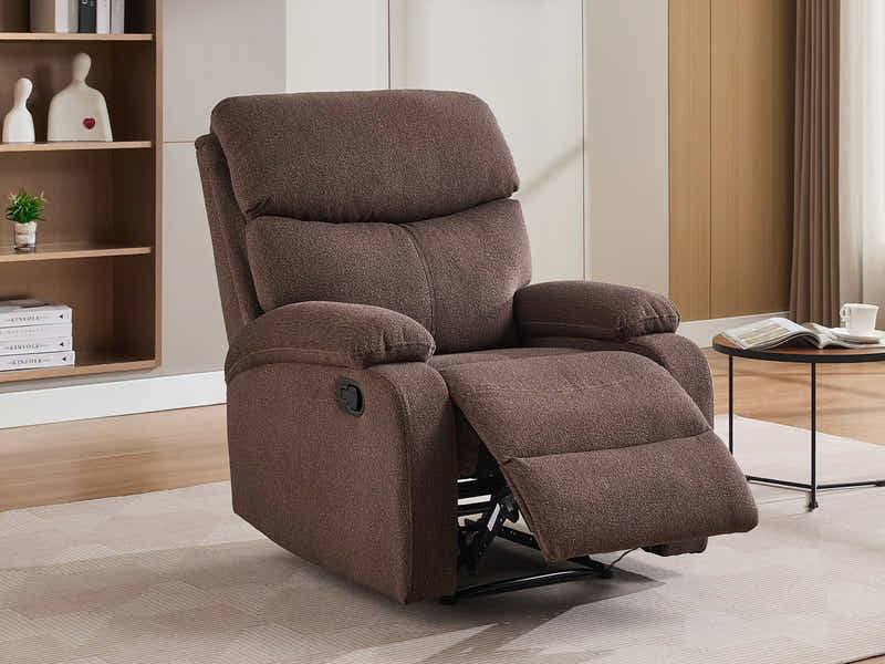 Giselle Boucle Recliner Chair - Brown