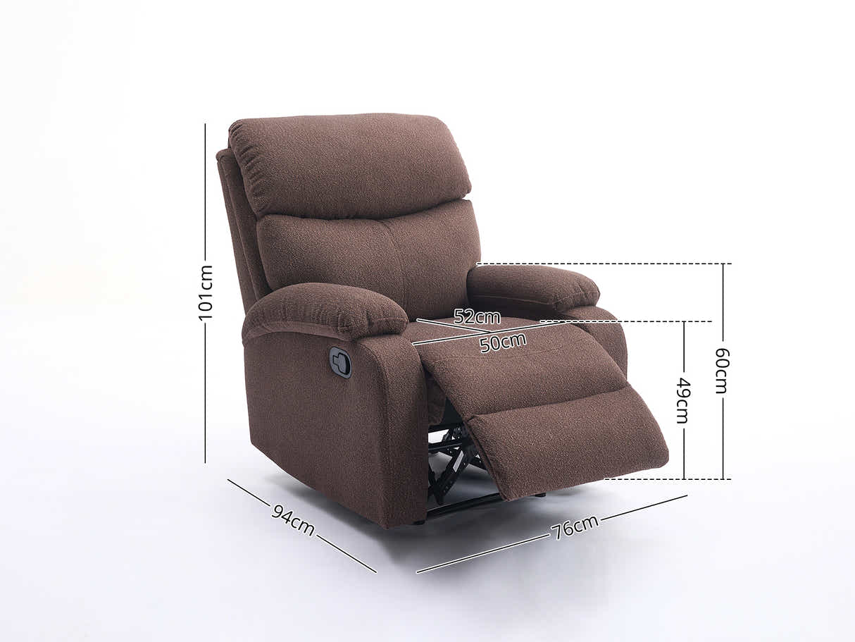 DS Giselle Boucle Recliner Chair - Brown