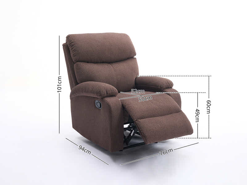Giselle Boucle Recliner Chair - Brown
