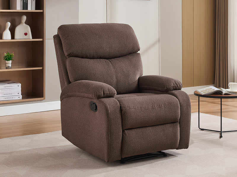 Giselle Boucle Recliner Chair - Brown