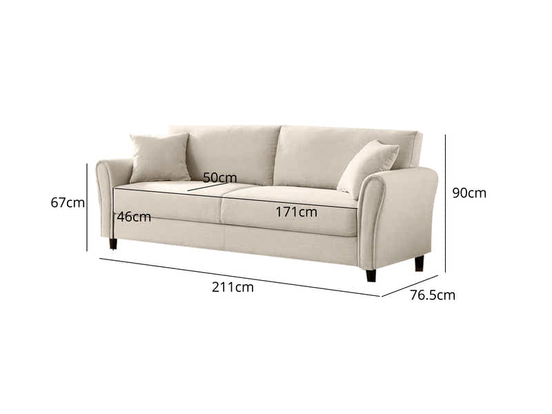 New Cozza Linen Sofa - Beige