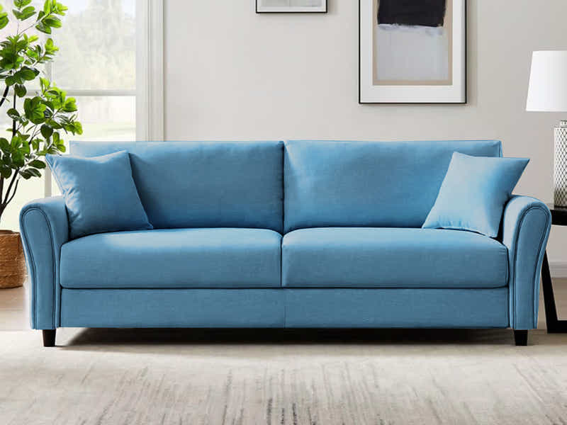 New Cozza Linen Sofa - Blue