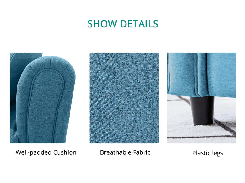 New Cozza Linen Sofa - Blue