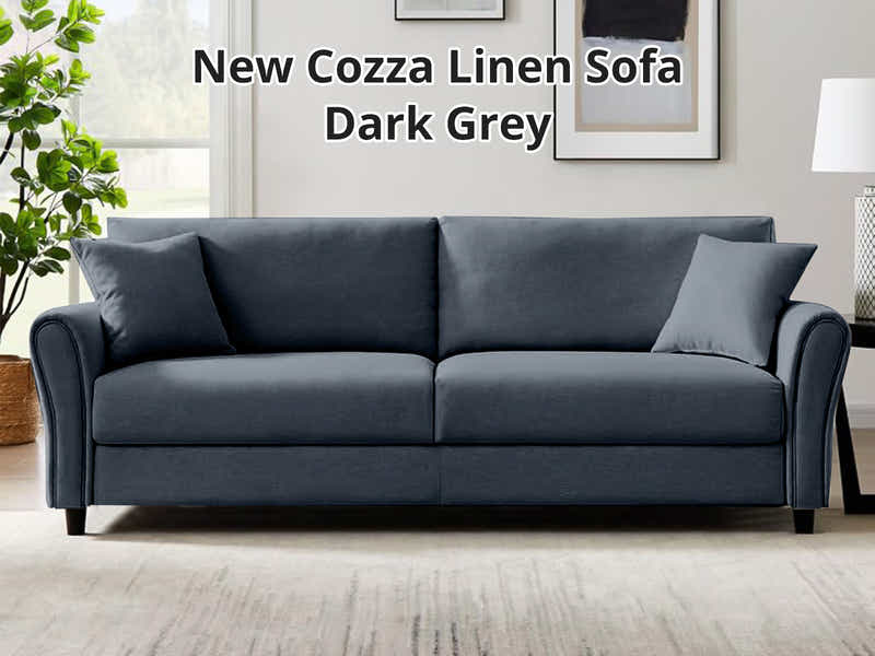 New Cozza Linen Sofa - Dark Grey