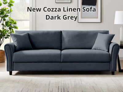New Cozza Linen Sofa - Dark Grey