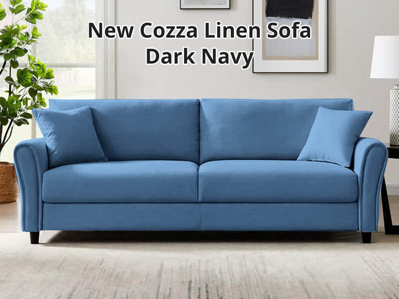 New Cozza Linen Sofa - Dark Navy