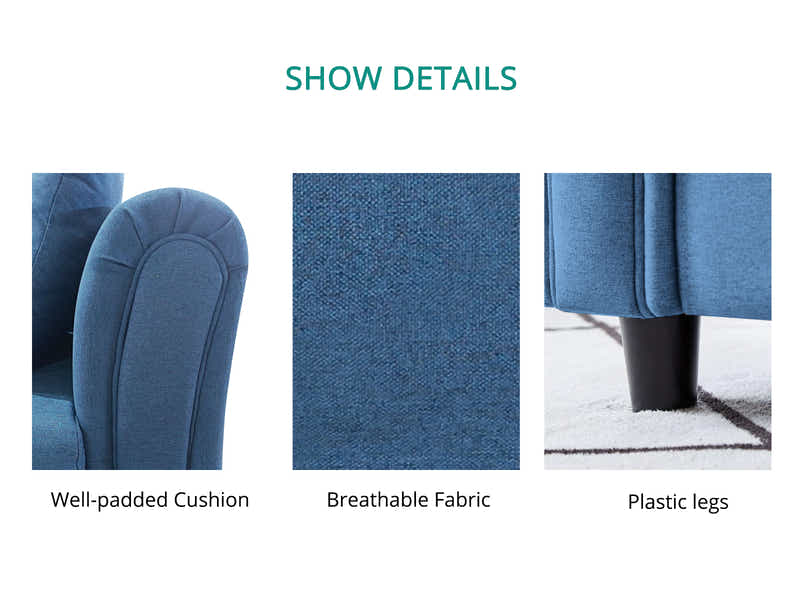 New Cozza Linen Sofa - Dark Navy