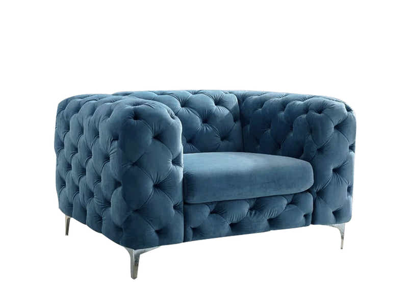 Adam Velvet Armchair - Royal Blue