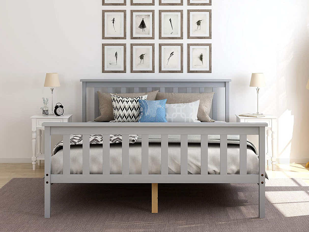Hampshire Bed Frame Grey & Euro Top Mattress J32 - Double