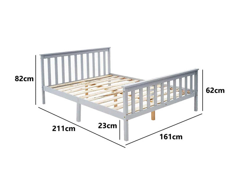 Hampshire Bed Frame Grey & Euro Top Mattress G31 – Queen (Combo)