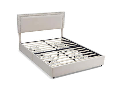 Ambria Bed Frame Beige - Queen