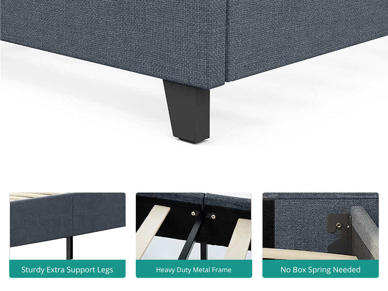 Banff Bed Frame Dark Grey - Queen