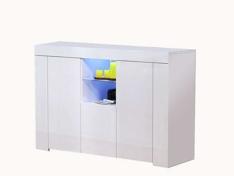 Anshos Storage Cabinet with LED Light - White