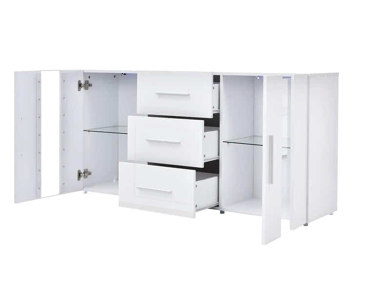 Anshos White Sideboard with LED Light - 135 cm