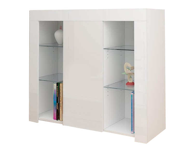 Anshos Side Cabinet with LED Light - White
