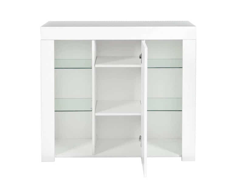 Anshos Side Cabinet with LED Light - White