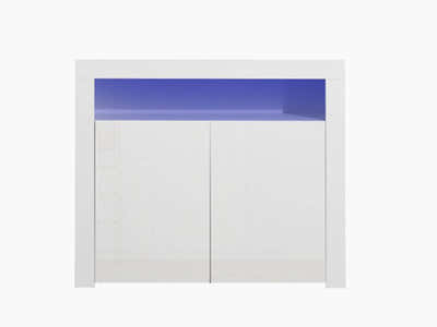 Anshos White 2-Door Buffet with LED Light - 108 cm