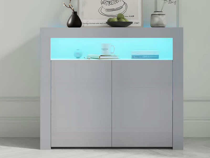 Anshos Buffet 108 with LED Light White+Grey