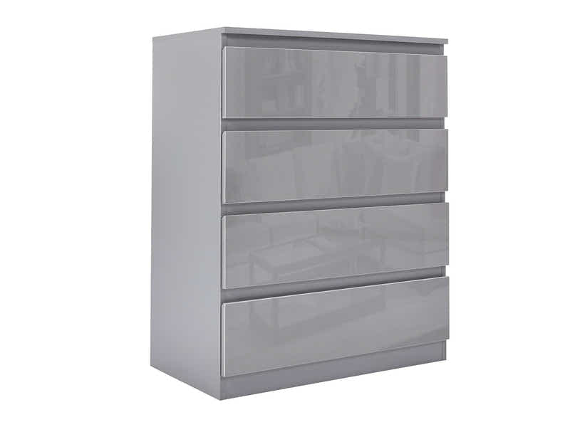Serena 4-Drawer Chest - Glossy Grey