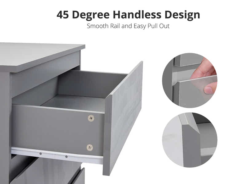 Serena 4-Drawer Chest - Glossy Grey