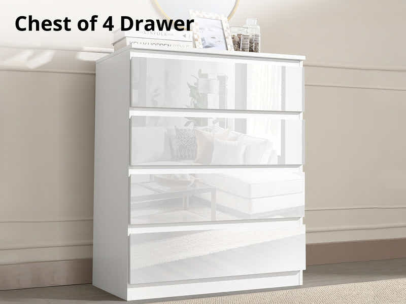 Serena 4-Drawer Chest - Glossy White
