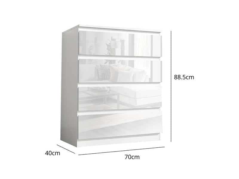 Serena 4-Drawer Chest - Glossy White