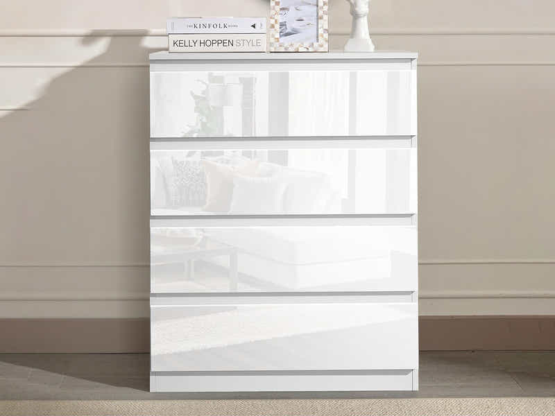 Serena 4-Drawer Chest - Glossy White