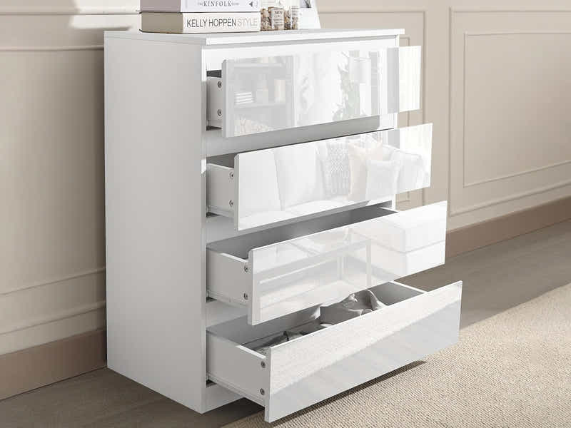 Serena 4-Drawer Chest - Glossy White