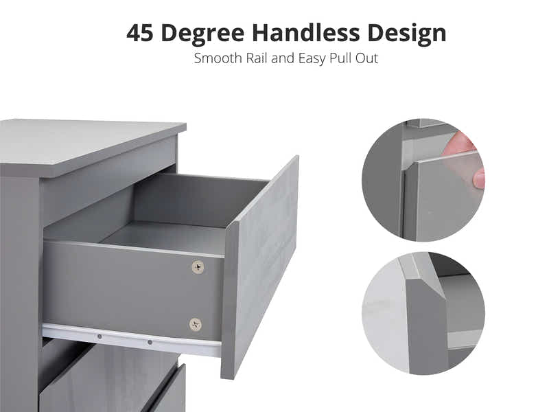 Serena 5-Drawer Tallboy - Glossy Grey
