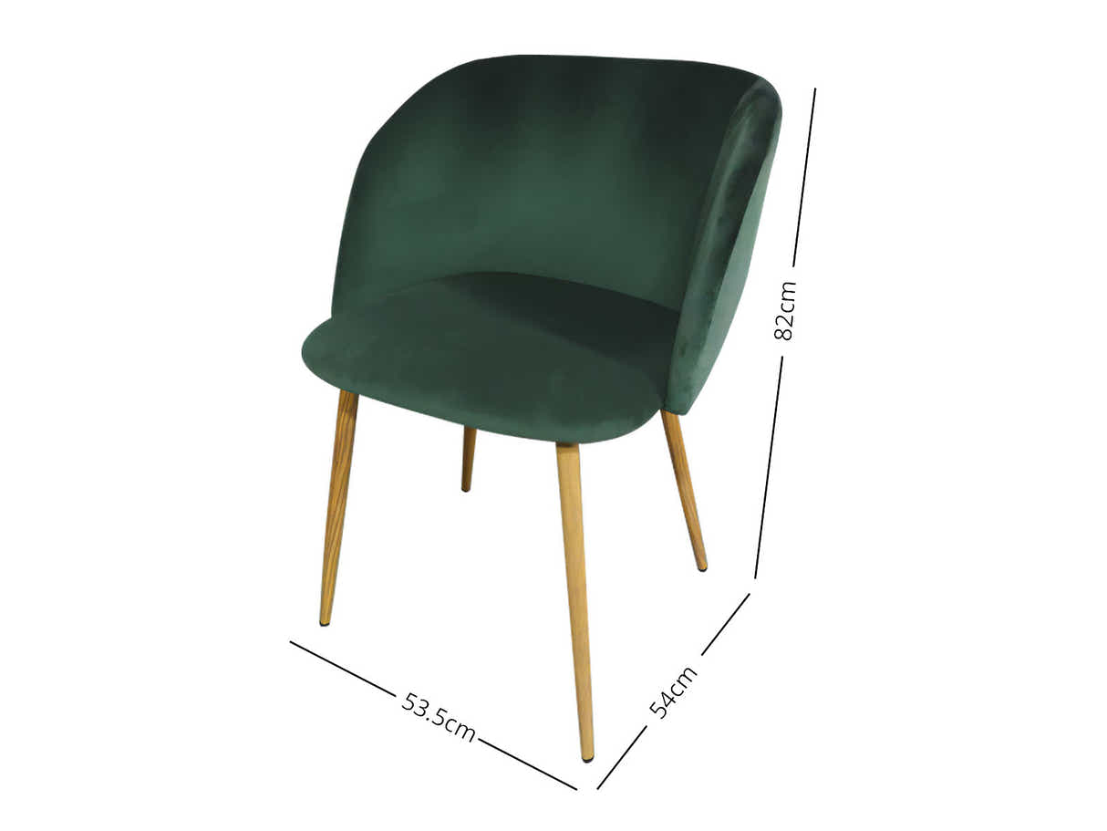 Kaila Round Dining Table - 120 cm & Parson Velvet Dining Chair Teal - Set of 4