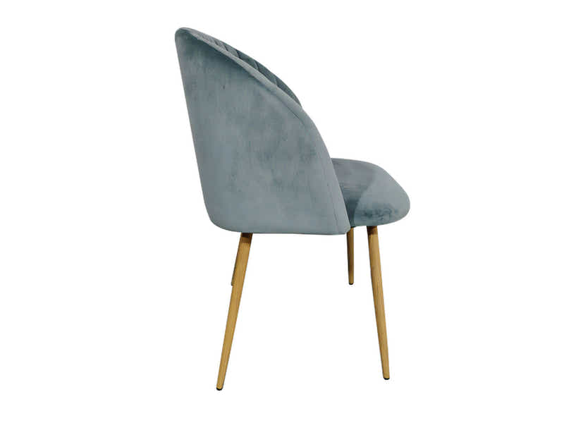 Palomar Dining Chair Velvet Aqua Blue