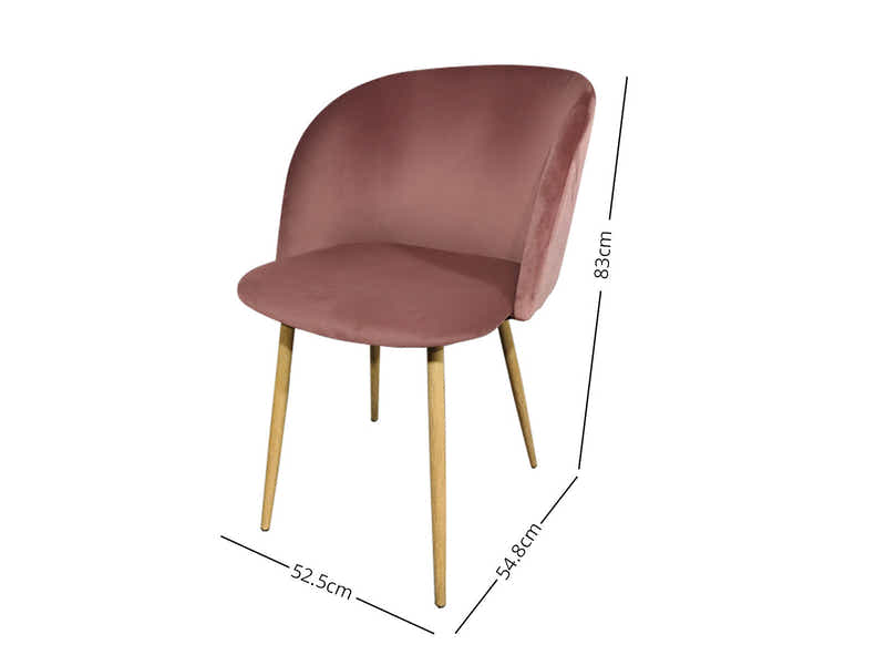 Brawley Velvet Dining Chair Pink