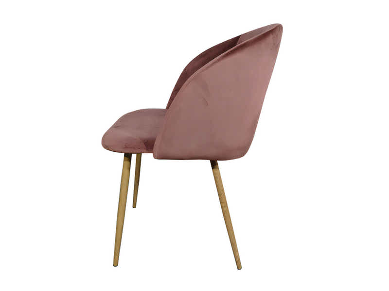 Brawley Velvet Dining Chair Pink
