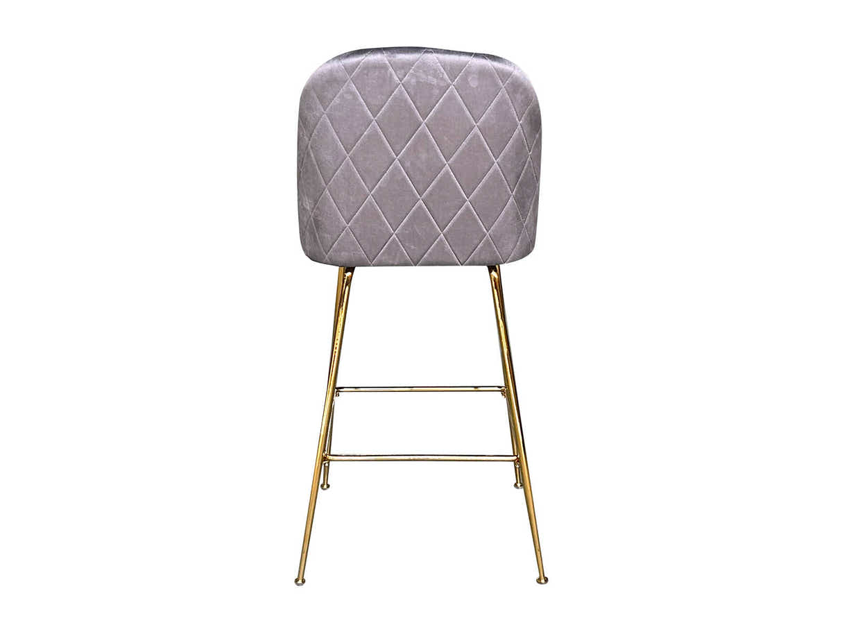 Osmond Velvet Bar Stool Grey - Set of 2