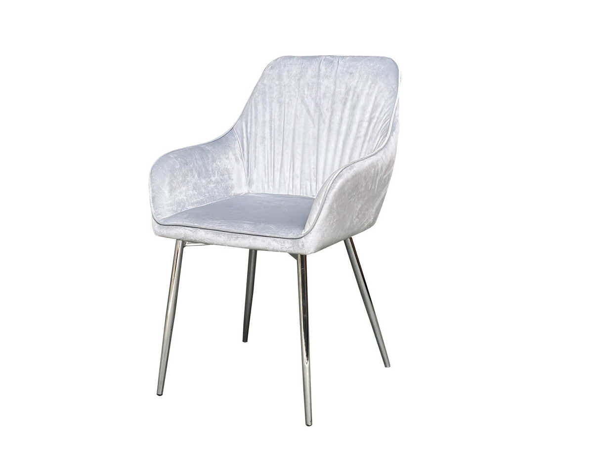 Ogden Velvet Dining Chair Silver -Set of 2