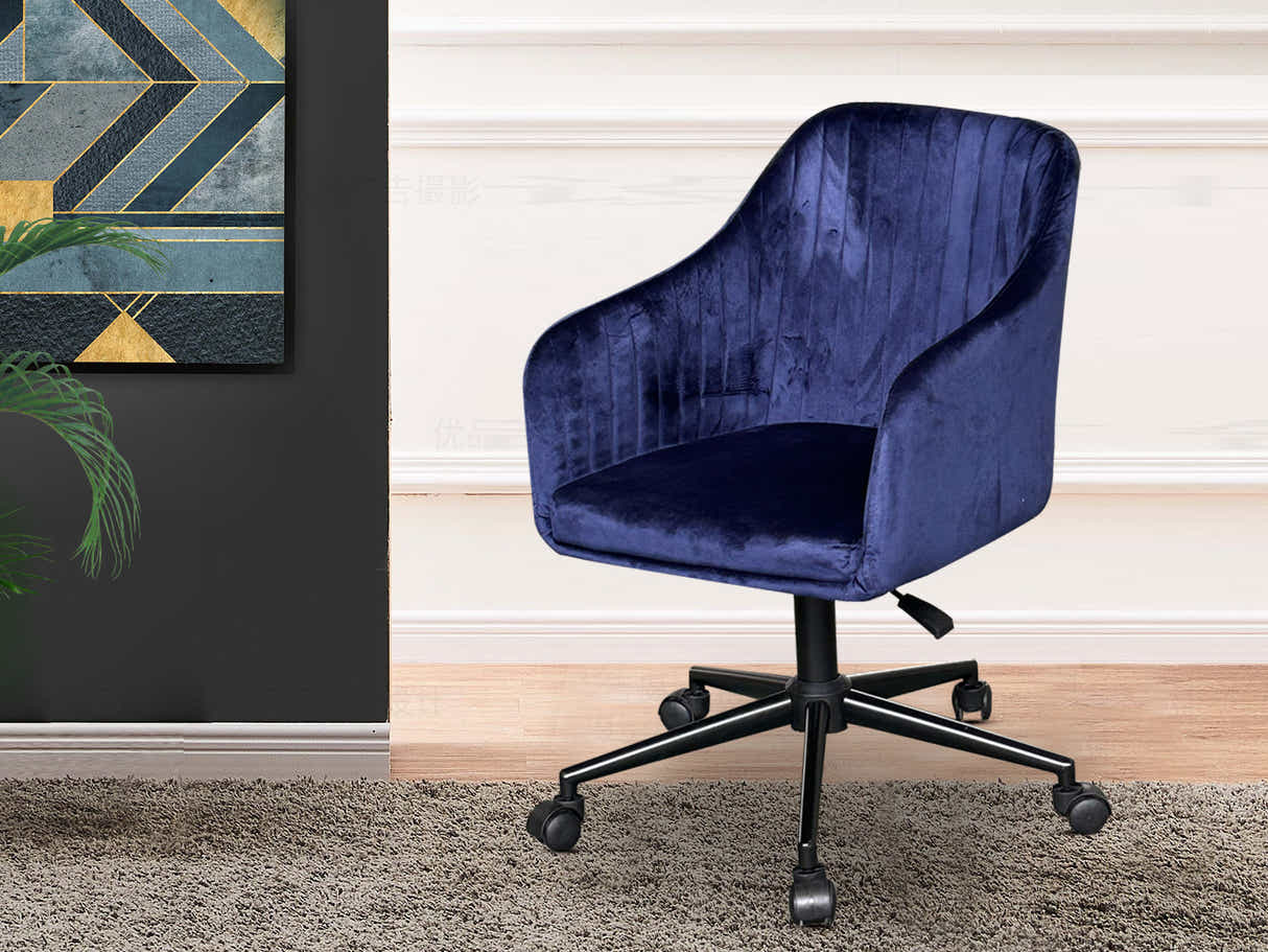 Lilac Velvet Office Chair - Blue