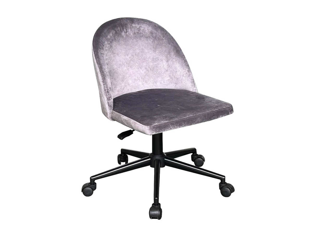 Dallin Velvet Office Chair - Grey
