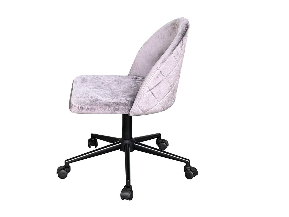 Dallin Velvet Office Chair - Grey