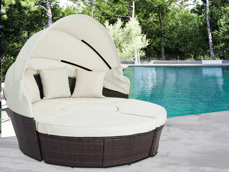 Sun Island Rattan Daybed Brown