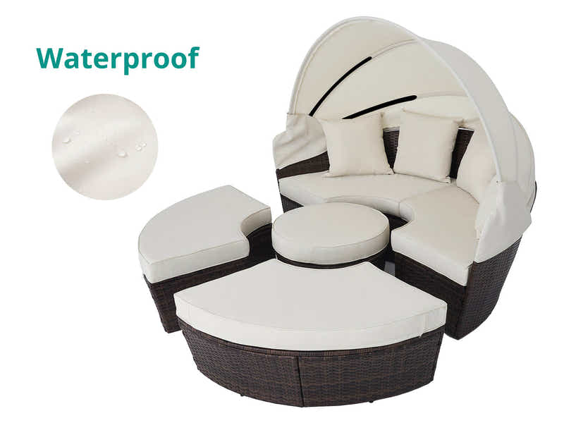 Sun Island Rattan Daybed Brown