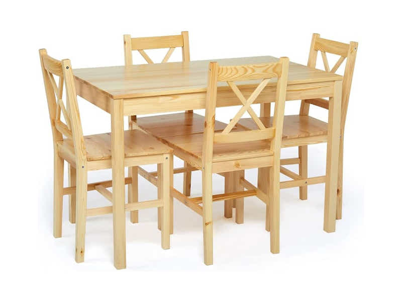 Selma 5-Piece Dining Set - Natural Wood