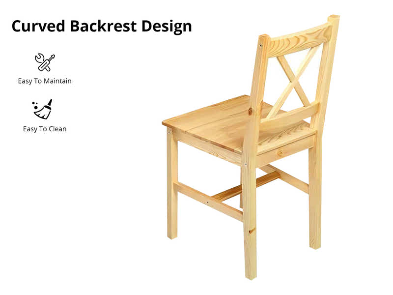 Selma 5-Piece Dining Set - Natural Wood