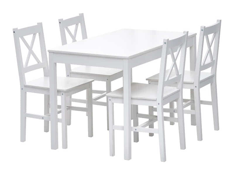 Selma 5-Piece Wooden Dining Set - White