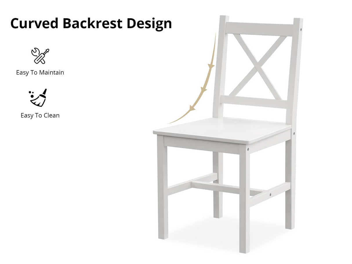 Selma 5-Piece Wooden Dining Set - White