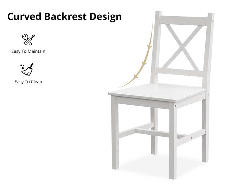 Selma 5-Piece Wooden Dining Set - White