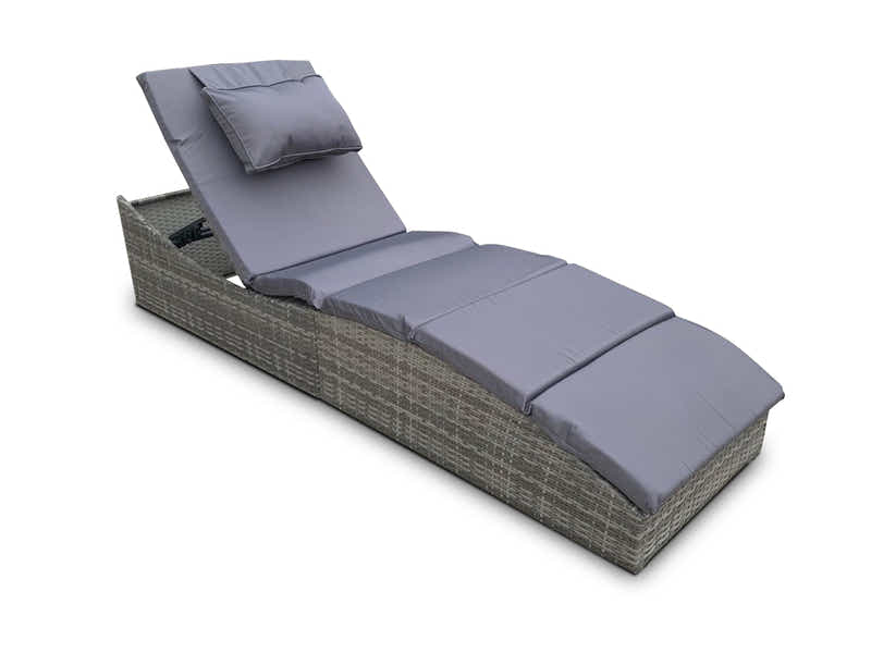 Miller Foldable Outdoor Sun Lounger - Dark Grey
