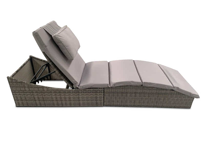 Miller Foldable Outdoor Sun Lounger - Light Grey