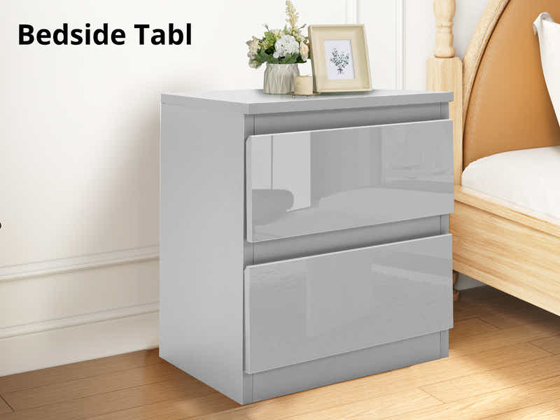 Serena Bedside Table - Grey
