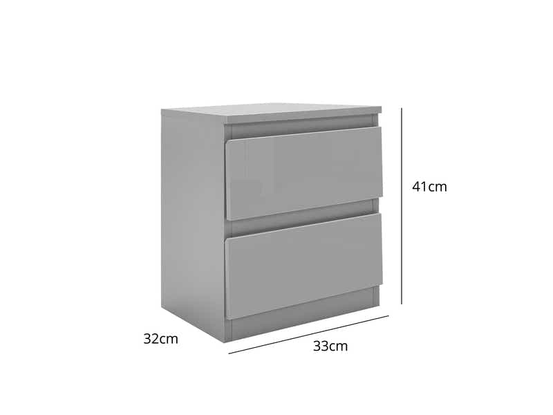 Serena Bedside Table - Grey